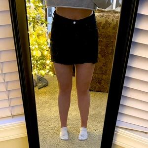 Barely Worm Black Denim Mini Skirt, American Eagle